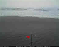 Photo from the aloft camera on the USCGC Healy. One of the hourly photos showing first ice.
