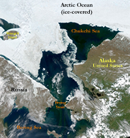Chukchi Sea and Arctic map